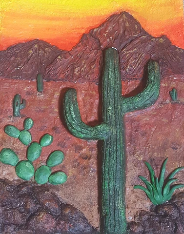 Art teacher Charlene Lear submitted this Relief Landscape project as part of the ACTÍVA Products Art Teacher Mystery Box contest. See her lesson plan here!